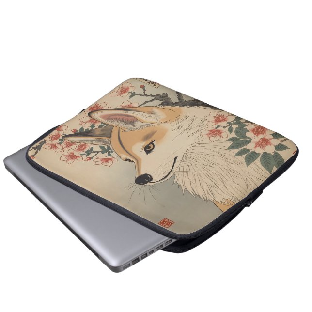 Funda Para Portátil Kitsune & cherry blossom (Inferior anverso)