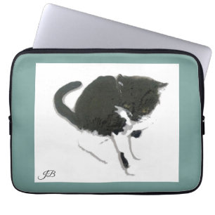 Funda Para Portátil Kitty blanco negro personalizado