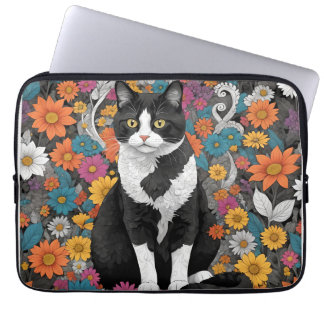 Funda Para Portátil Kitty entre las flores