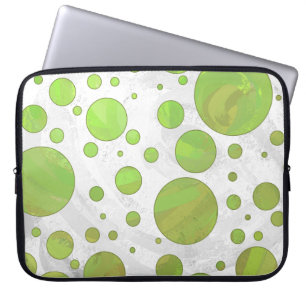 Funda Para Portátil Kiwi Bash Green Polka Dot