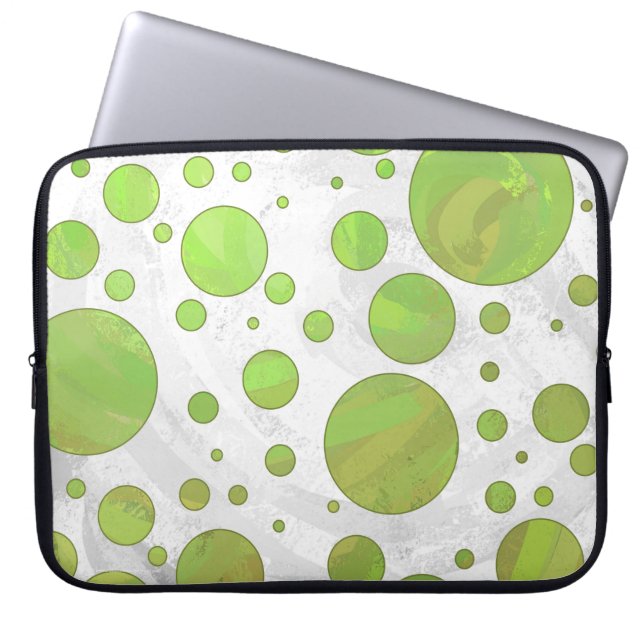 Funda Para Portátil Kiwi Bash Green Polka Dot (Frente)