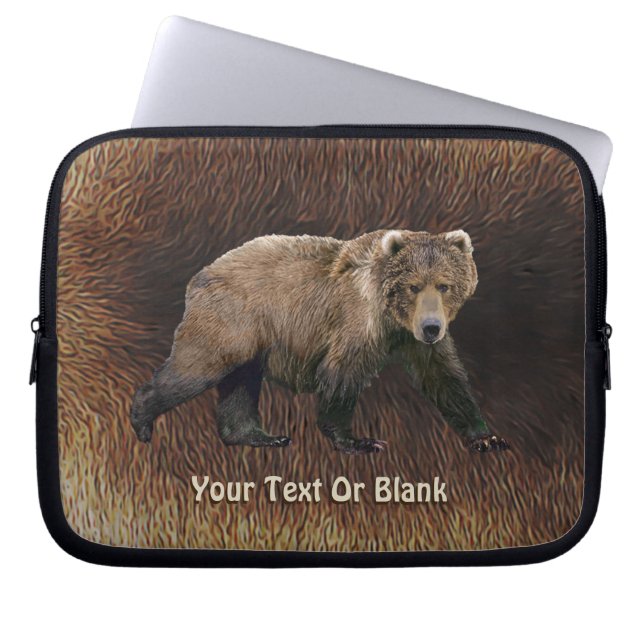 Funda Para Portátil Kodiak Bear En Caribou Fur (Frente)