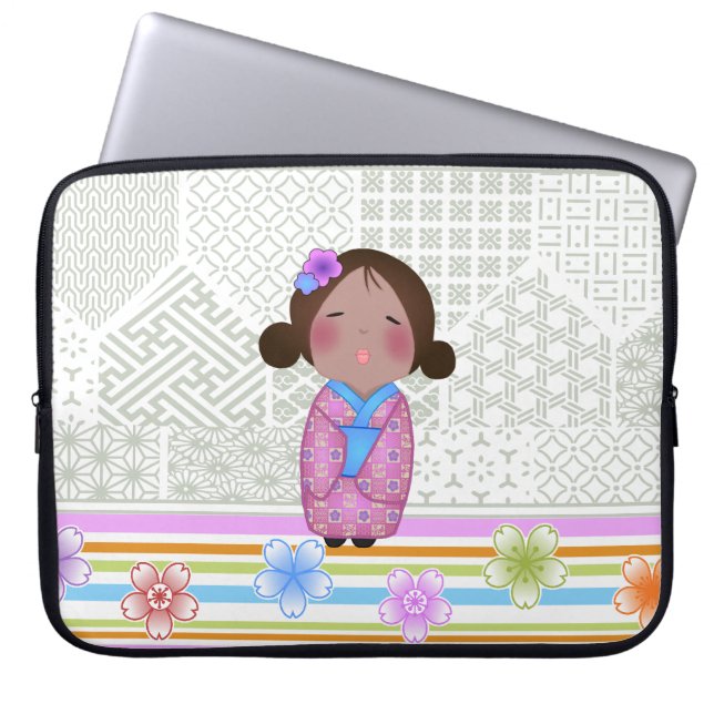 Funda Para Portátil kokeshi sakura (Frente)
