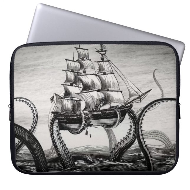 Funda Para Portátil Kraken que soporta un pirata/un velero 15" manga (Frente)