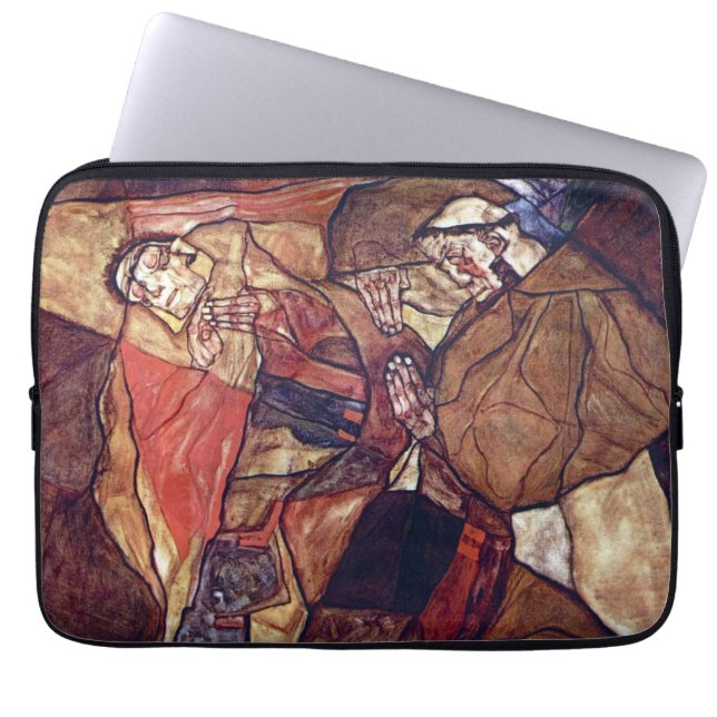 Funda Para Portátil La agonía, la lucha de muerte de Egon Schiele (Frente)