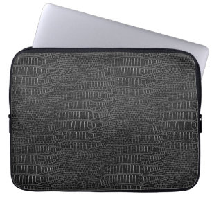 Funda Para Portátil La apariencia de la piel de lagarto realista negro