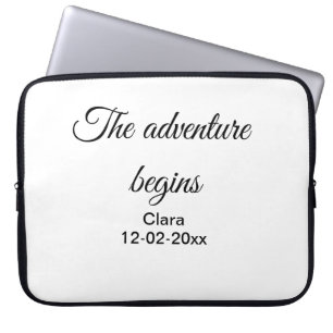 Funda Para Portátil La aventura comienza agregar nombre fecha año luga