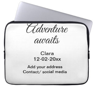 Funda Para Portátil La aventura comienza agregar nombre fecha año luga