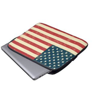 Funda Para Portátil La bandera americana envejecida se descoloró