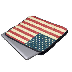 Funda Para Portátil La bandera americana envejecida se descoloró
