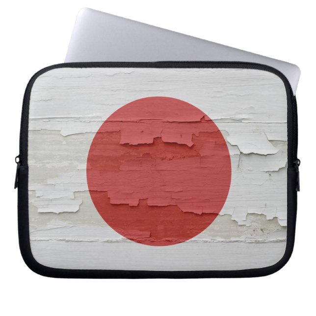 Funda Para Portátil La bandera de Japón resistió a la pintura (Frente)