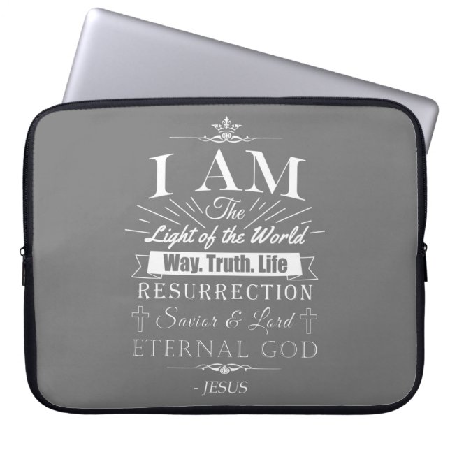 Funda Para Portátil La Biblia Cristiana Asombrosa de Jesús: SOY (Frente)