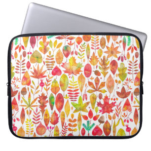 Funda Para Portátil La caída de las acuarelas en otoño deja un patrón 