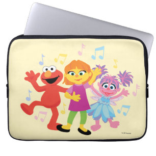 Funda Para Portátil La calle Sésamo Julia, Elmo y Abby Bailando