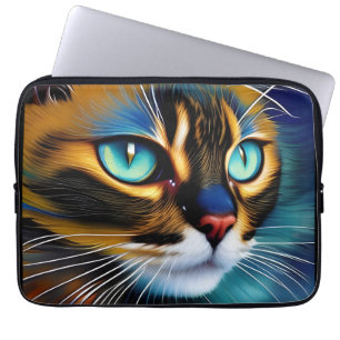 Funda Para Portátil La cara de un lindo Lynx punto Siamese