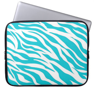 Funda Para Portátil La cebra blanca verde azulada de moda raya
