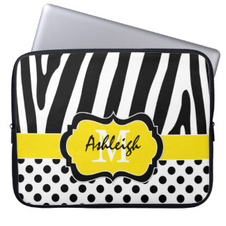 Funda Para Portátil La cebra negra amarilla raya la caja del ordenador