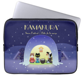 Funda Para Portátil La celebración de nieve de Edo-Neko