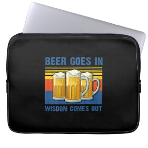 Funda Para Portátil La Cerveza Sale Con Sabiduría... Viejo Cumpleaños.