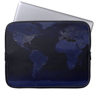 Funda Para Portátil La ciudad del Mapa Mundial de la Tierra se ilumina