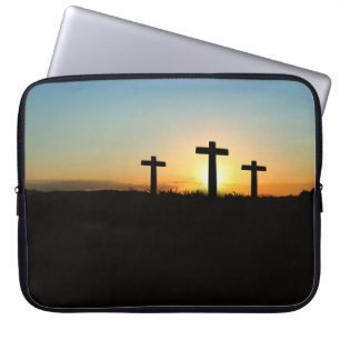 Funda Para Portátil La crucifixión cruza al atardecer