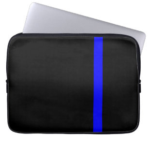 Funda Para Portátil La delgada línea azul vertical negra simbólica