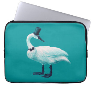 Funda Para Portátil La divertida observación de aves en Swan