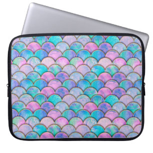 Funda Para Portátil La escala de peces de sirena ondea el patrón japon