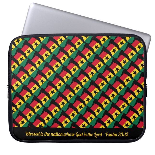 Funda Para Portátil La Escritura Personalizado de GHANA Bendice Laptop (Frente)