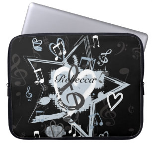 Funda Para Portátil La estrella musical personalizada observa el