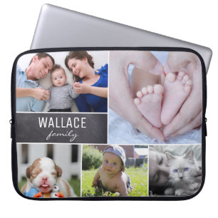 Funda Para Portátil La familia personalizada del collage embroma