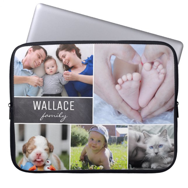 Funda Para Portátil La familia personalizada del collage embroma (Frente)