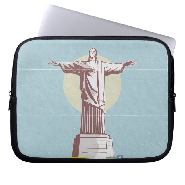 Funda Para Portátil La Favela del Afiche de Viaje Cristo Redentor (Frente)
