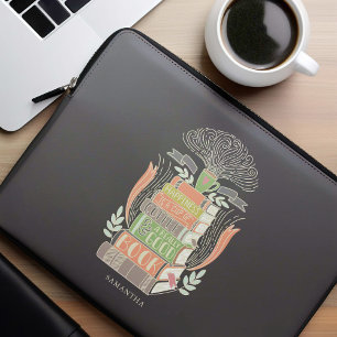 Funda Para Portátil La felicidad es café y libros personalizados