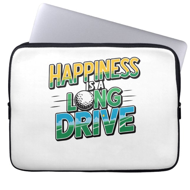 Funda Para Portátil La felicidad es un largo camino, golf (Frente)