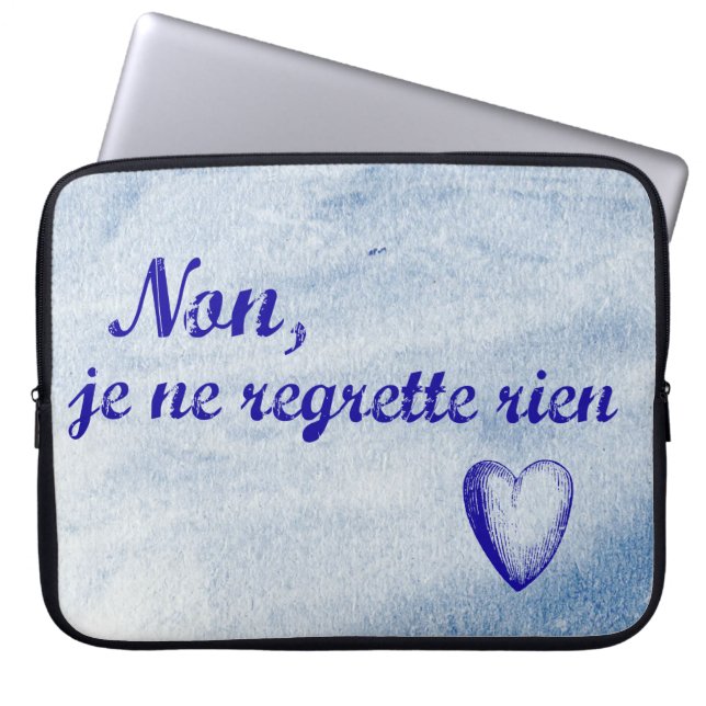 Funda Para Portátil La frase francesa 'non je ne regretrien' no se arr (Frente)