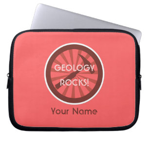 Funda Para Portátil ¡La geología roca! Logo de Rock Hammer con nombre