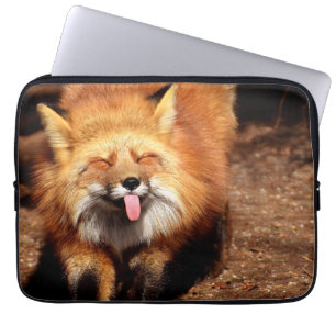 Funda Para Portátil La graciosa Fox pegando es lengua fuera