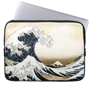 Funda Para Portátil La Gran Ola Fuera de Kanagawa Hokusai, arte japoné