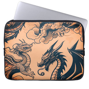 Funda Para Portátil La guerra de los dragones Cielos naranjas