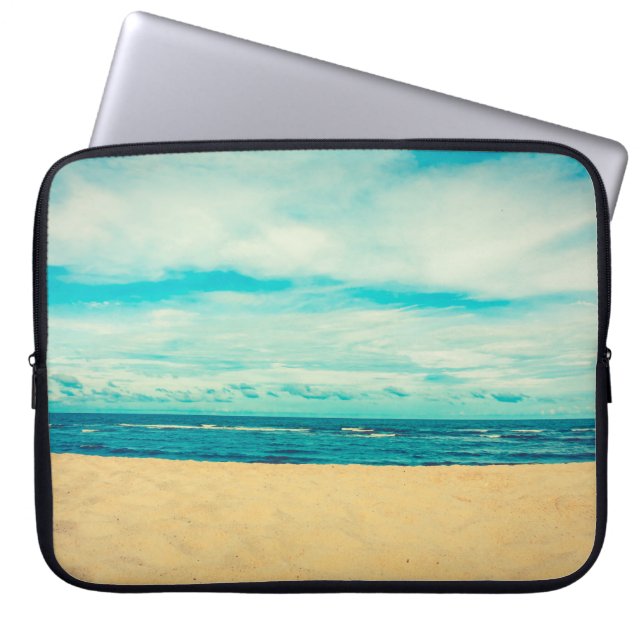 Funda Para Portátil La hermosa playa tropical y el paisaje marino (Frente)