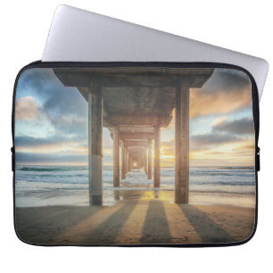 Funda Para Portátil La Jolla, el embarcadero de Scripps en la puesta