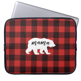 Funda Para Portátil La mamá rústica tiene el morrón rojo y negro tocad