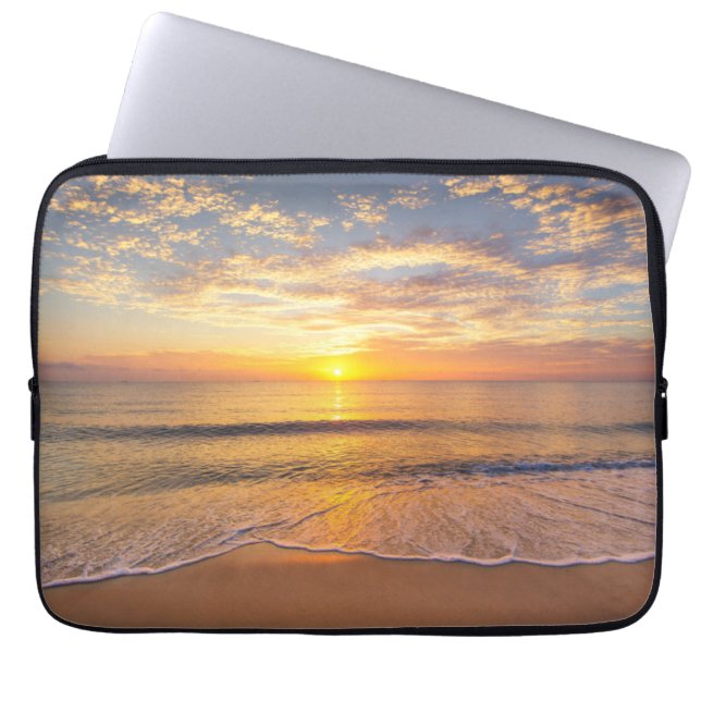 Funda Para Portátil La mañana Sun en la playa (Frente)