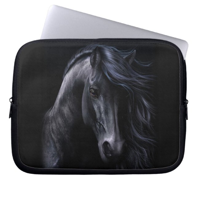 Funda Para Portátil La manga negra del ordenador portátil (Frente)