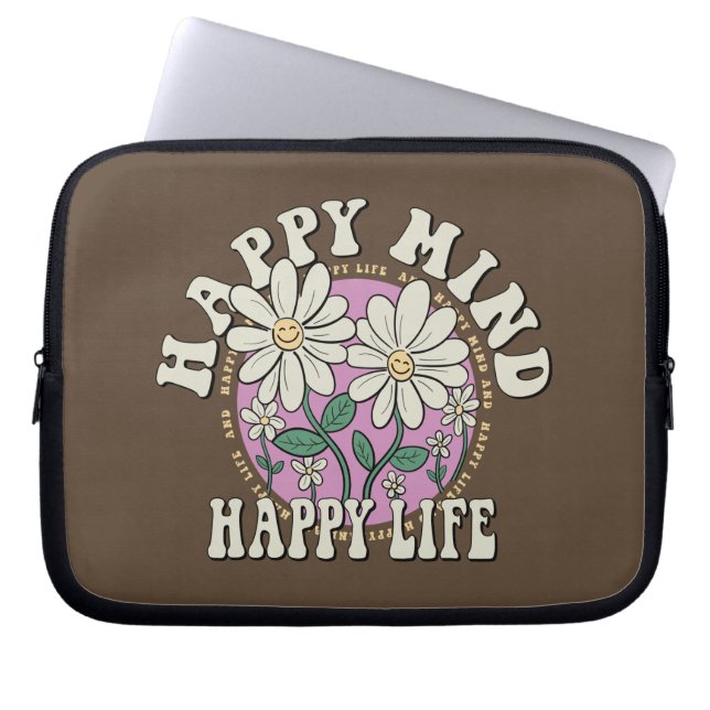 Funda Para Portátil La mente feliz del retro (Frente)