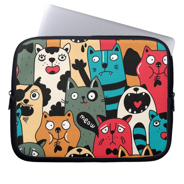 Funda Para Portátil La multitud de gatos (Frente)