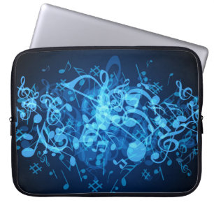 Funda Para Portátil La música azul del resplandor observa la manga de