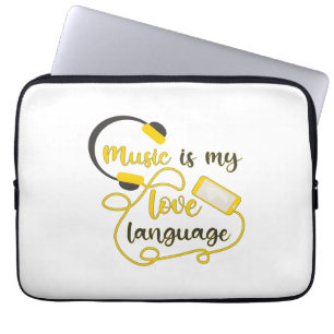 Funda Para Portátil La música es mi lenguaje amoroso frase romántica