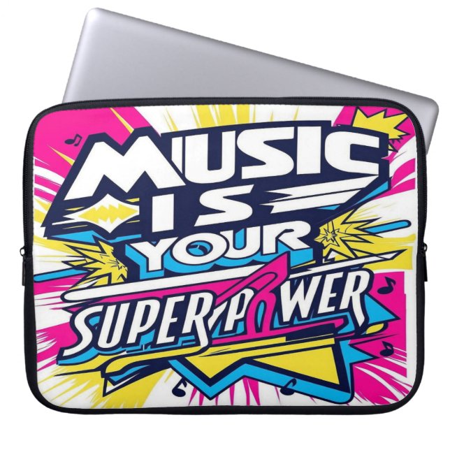 Funda Para Portátil La Música Es Tu Superpoder 2 (Frente)
